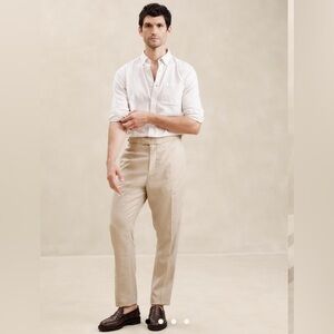 NWT Banana Republic Factory Flax Tailored Fit Tuxedo Trouser Size 35/34